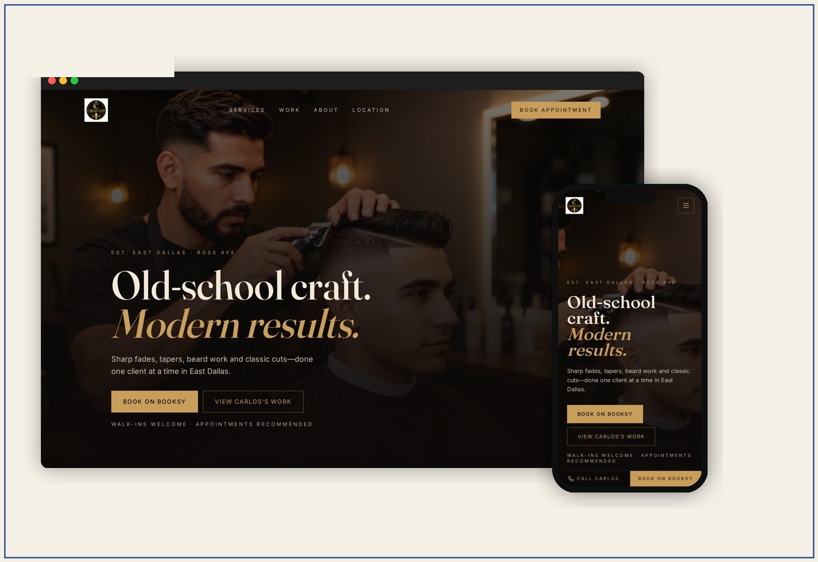 Barber / Salon Website — Barber / Salon