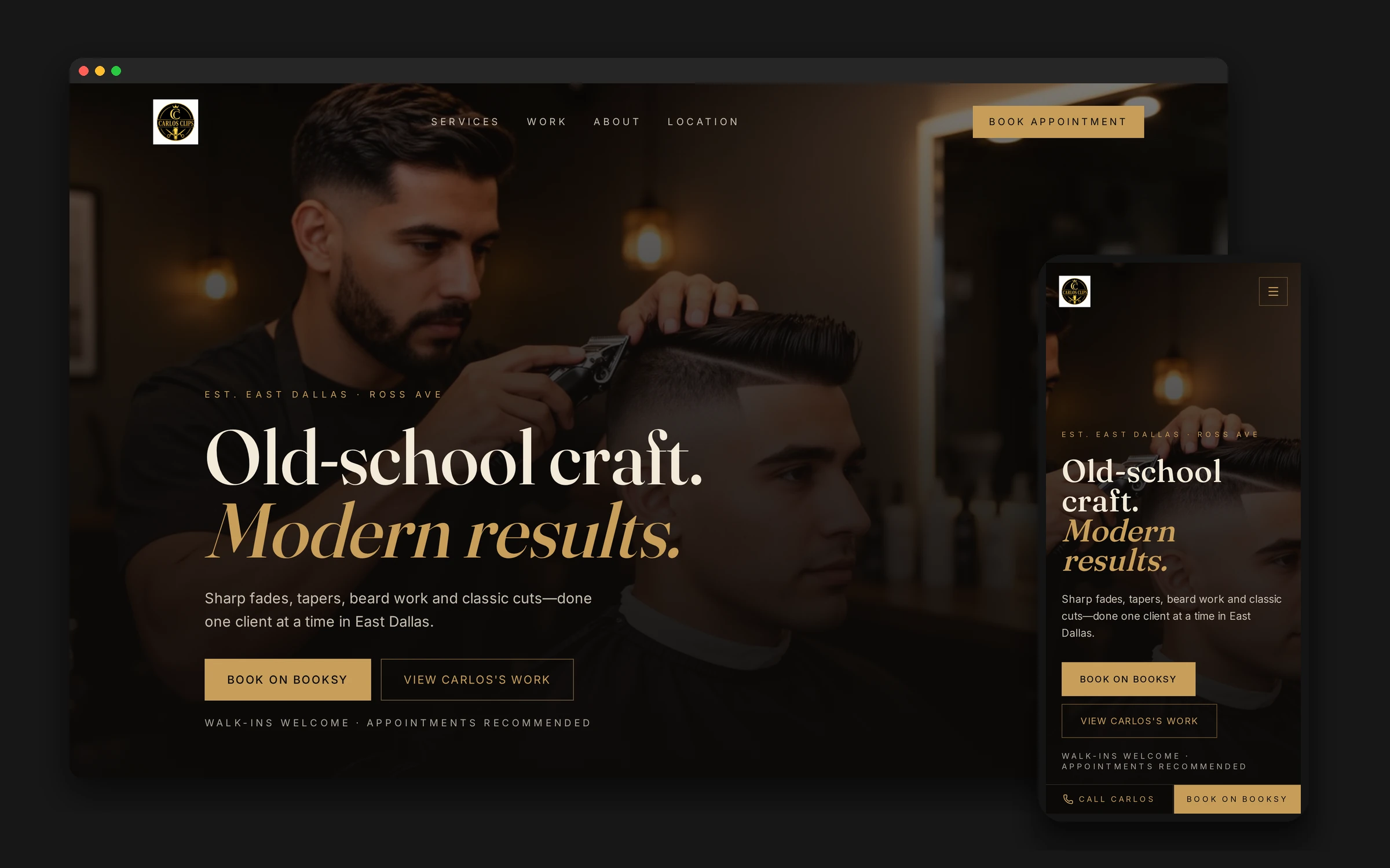 Barber / Salon Website — Barber / Salon
